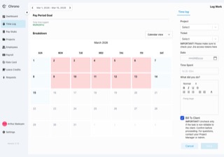 Chronomedia timelog summary
